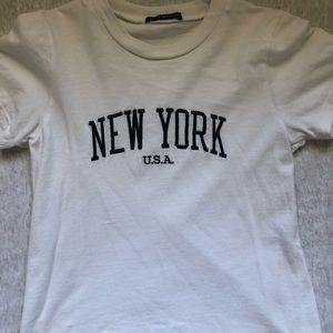 Brandy Melville white “New York” tee